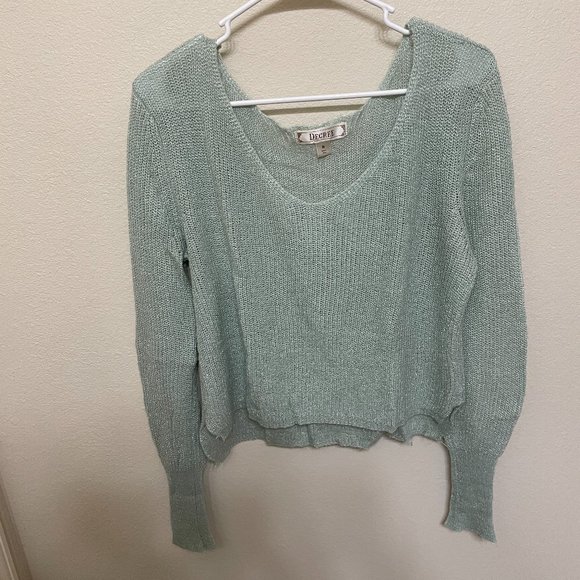 Mint Sparkly Sweater - Size M - Picture 1 of 4